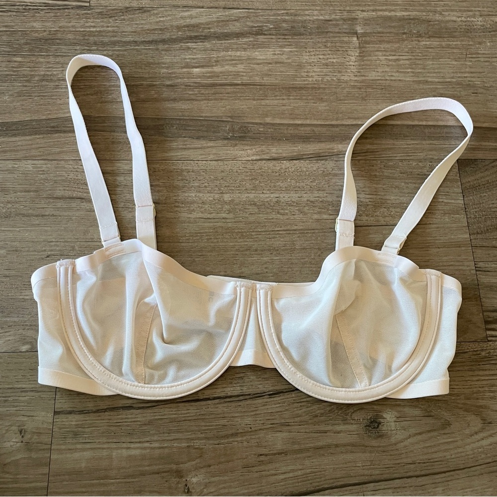 Cuup The Balconette Mesh Bra in Blush SZ 32C